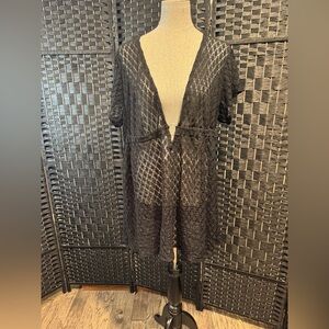 Avenue swimsuit Black sheer coverup